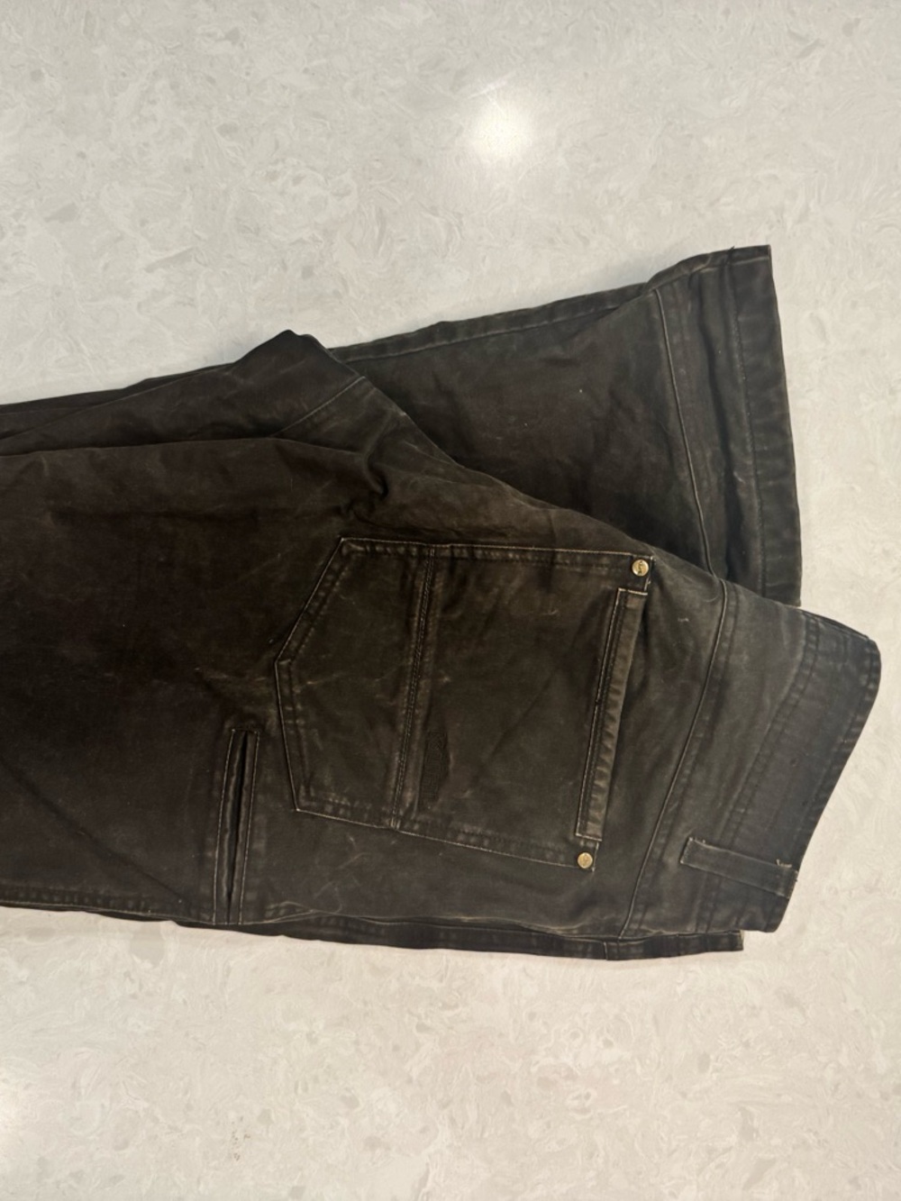 Kuhl Men's Hot Ryder flannel lined pants in Dark Brown vintage patina dye